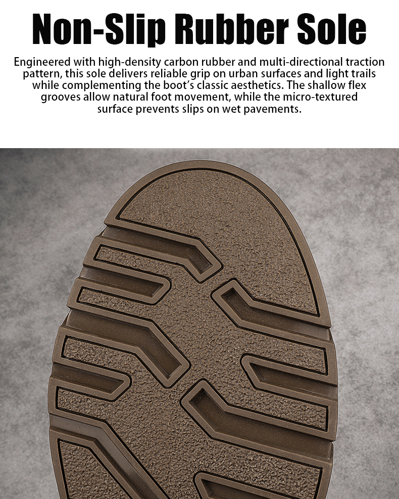 Men’s Leather Work Chukka Boots, Hand-Stitched Lace-Up Ankle Boots with Waterproof Lining, Non-Slip/Oil-Resistant Sole, Arch Support