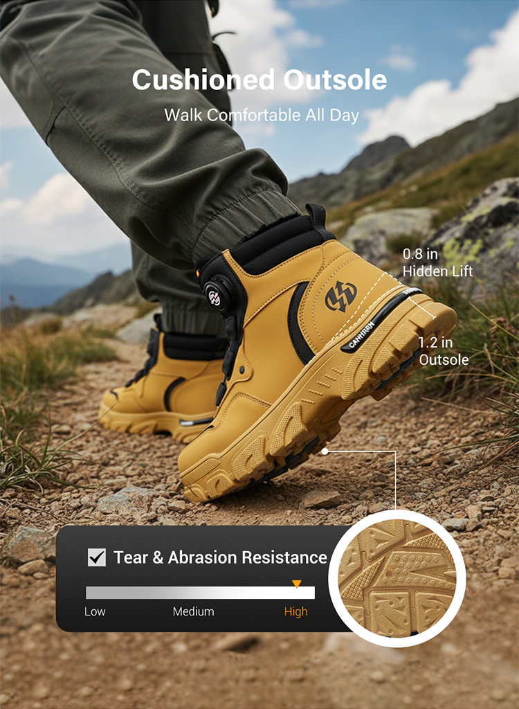 ⏰Men's outdoor swivel buckle work shoes（Waterproof, Anti-slip,Comfortable and Breathable）